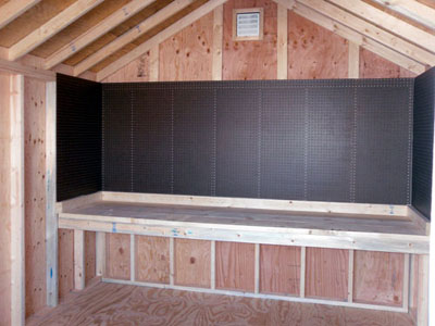 Garden Shed Options & Accessories pegboard walls