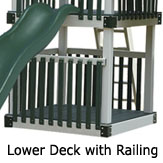 Lower deck with railing